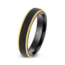 Tungsten Carbide Wedding Ring Black And Golden Plated For Men