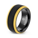 Tungsten Carbide Wedding Ring Black And Golden Plated For Men