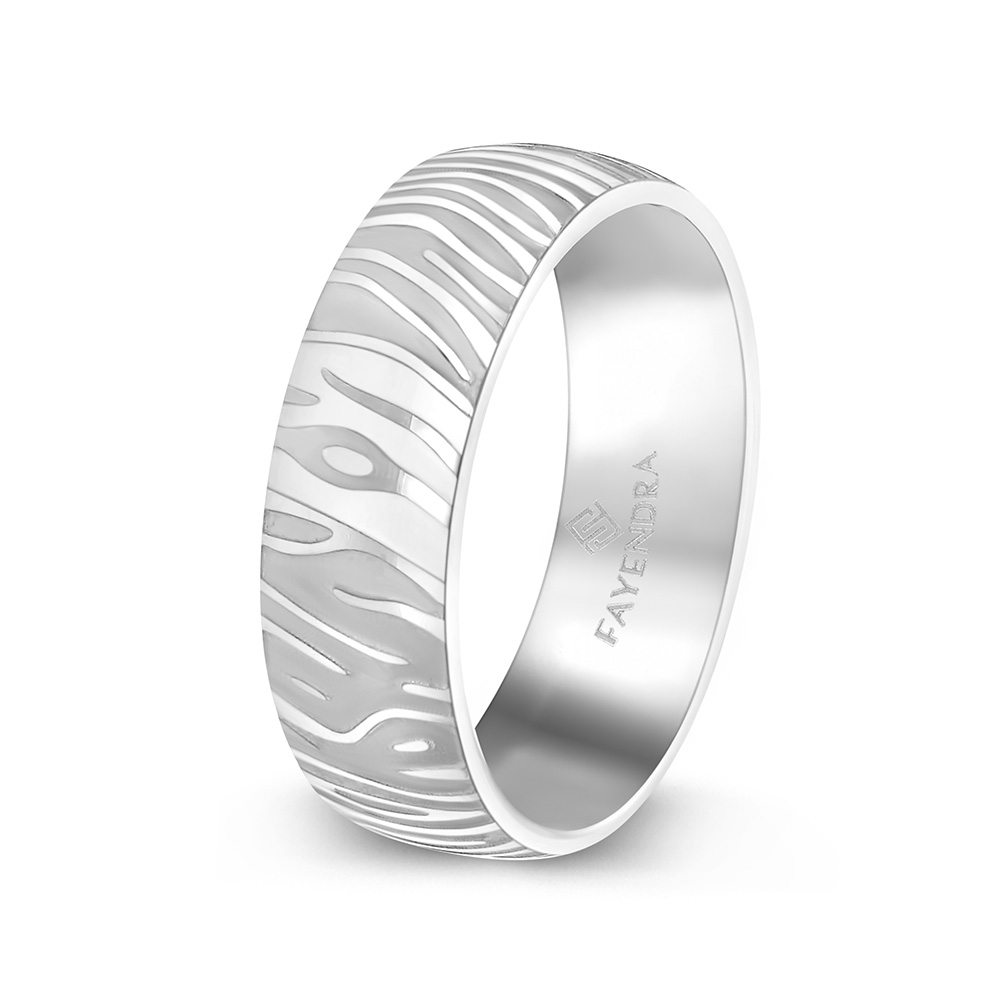 Tungsten Carbide Wedding Ring Silver Plated For Men