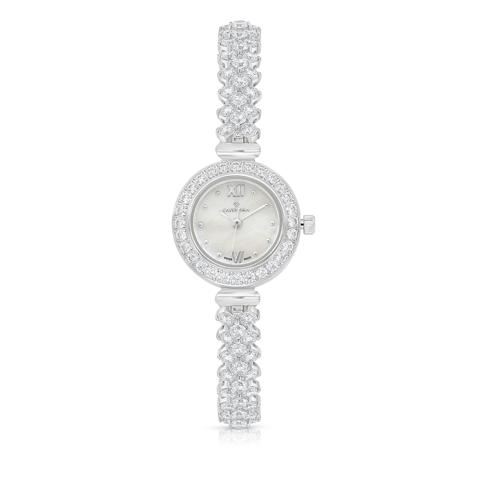 Stainless Steel 316 Watch Embedded With White Zircon - MOP DIAL