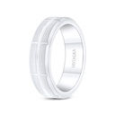 Tungsten Carbide Wedding Ring Rhodium Plated For Men