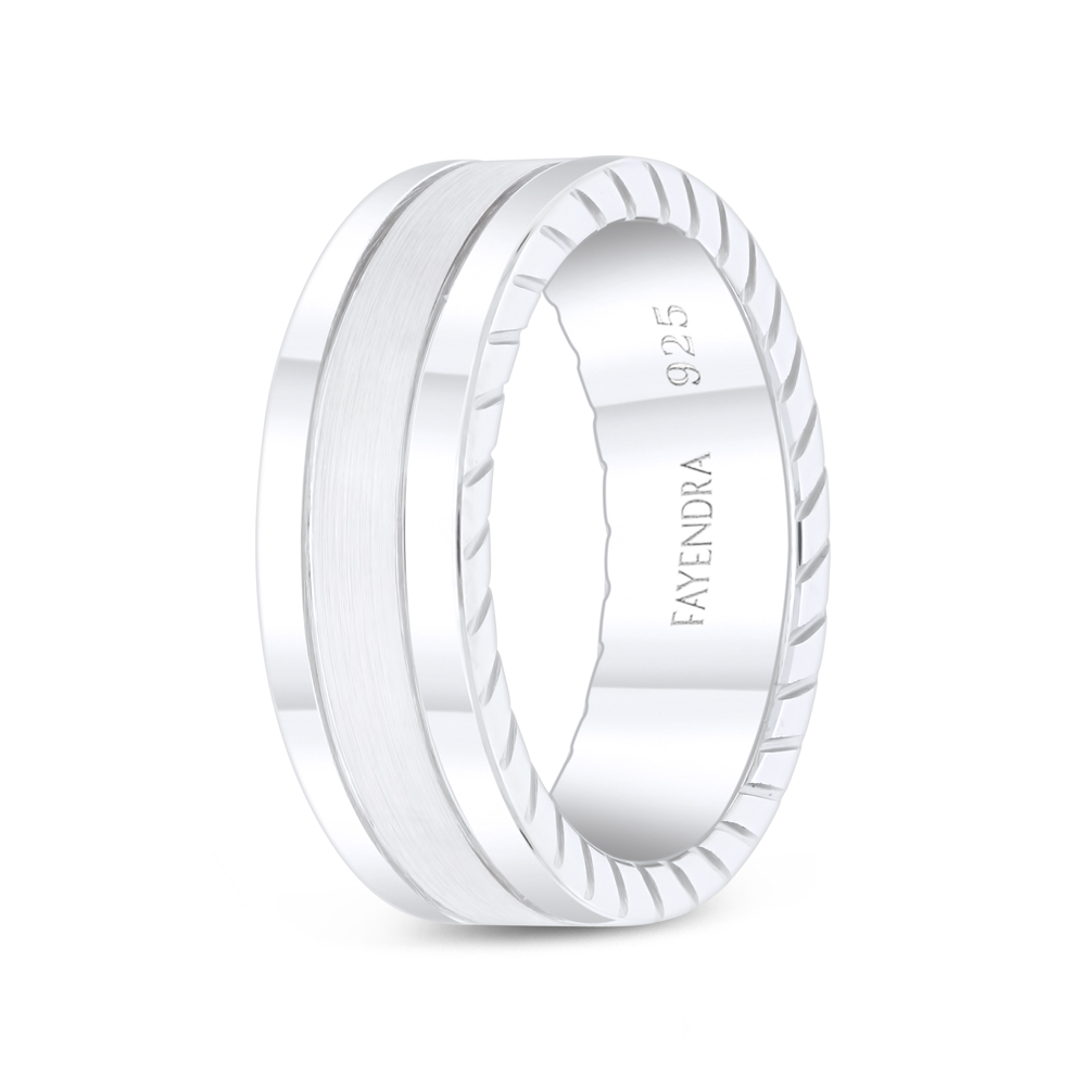 Tungsten Carbide Wedding Ring Rhodium Plated For Men