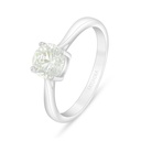 Sterling Silver 925 Ring Rhodium Plated Embedded With Yellow Diamond 