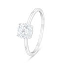 Sterling Silver 925 Ring Rhodium Plated Embedded With White Zircon
