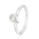 Sterling Silver 925 Ring Rhodium Plated  Embedded With Yellow Diamond 