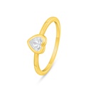 Sterling Silver 925 Ring Golden Plated Embedded With White Zircon