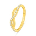 Sterling Silver 925 Ring Golden Plated Embedded With White Zircon