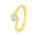 Sterling Silver 925 Ring Golden Plated Embedded With White Zircon