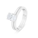 Sterling Silver 925 Ring (Twins) Rhodium Plated Embedded With White Zircon