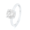 Sterling Silver 925 Ring Rhodium Plated Embedded With White Zircon