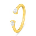 Sterling Silver 925 Ring Golden Plated Embedded With White Zircon