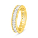 Sterling Silver 925 Ring Golden Plated Embedded With White Zircon