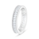 Sterling Silver 925 Ring Rhodium Plated Embedded With White Zircon