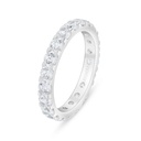 Sterling Silver 925 Ring Rhodium Plated Embedded With White Zircon