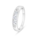 Sterling Silver 925 Ring Rhodium Plated Embedded With White Zircon