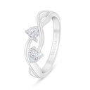 Sterling Silver 925 Ring Rhodium Plated Embedded With White Zircon