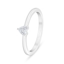 Sterling Silver 925 Ring Rhodium Plated Embedded With White Zircon