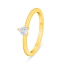 Sterling Silver 925 Ring Golden Plated Embedded With White Zircon