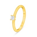 Sterling Silver 925 Ring Golden Plated Embedded With White Zircon