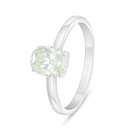 Sterling Silver 925 Ring Rhodium Plated  Embedded With Yellow Diamond And White Zircon