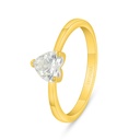 Sterling Silver 925 Ring Golden Plated  Embedded With Yellow Diamond 