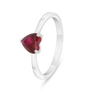 Sterling Silver 925 Ring Rhodium Plated Embedded With Ruby Corundum 