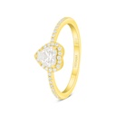 Sterling Silver 925 Ring Golden Plated Embedded With White Zircon