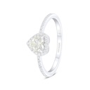 Sterling Silver 925 Ring Rhodium Plated  Embedded With Yellow Diamond And White Zircon