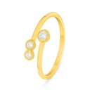 Sterling Silver 925 Ring Golden Plated Embedded With White Zircon