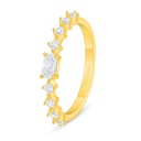 Sterling Silver 925 Ring Golden Plated Embedded With White Zircon