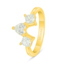 Sterling Silver 925 Ring Golden Plated  Embedded With Yellow Diamond 