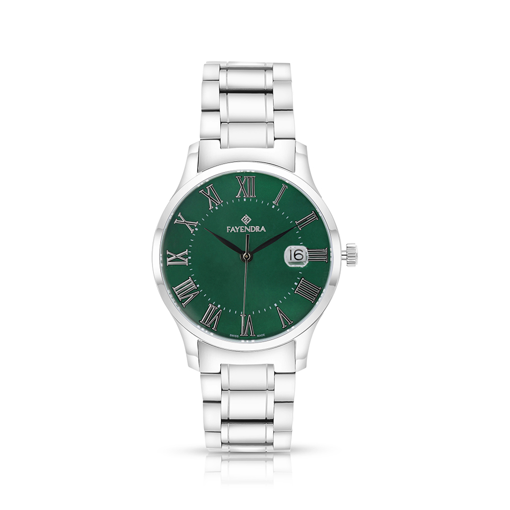 Stainless Steel 316 Watch Silver Color For Men - GREEN MOP DIAL