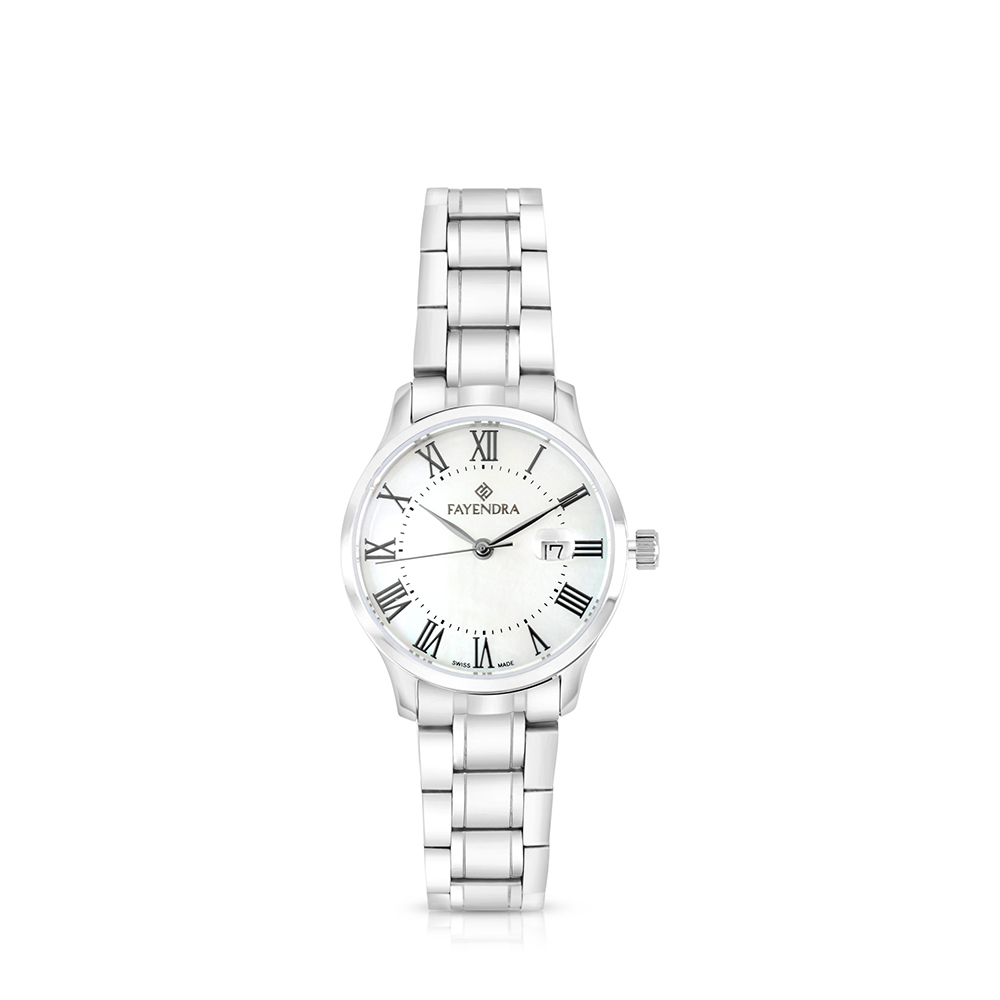 ساعة ستانلس ستيل عيار 316 بلون فضي WHITE DIAL