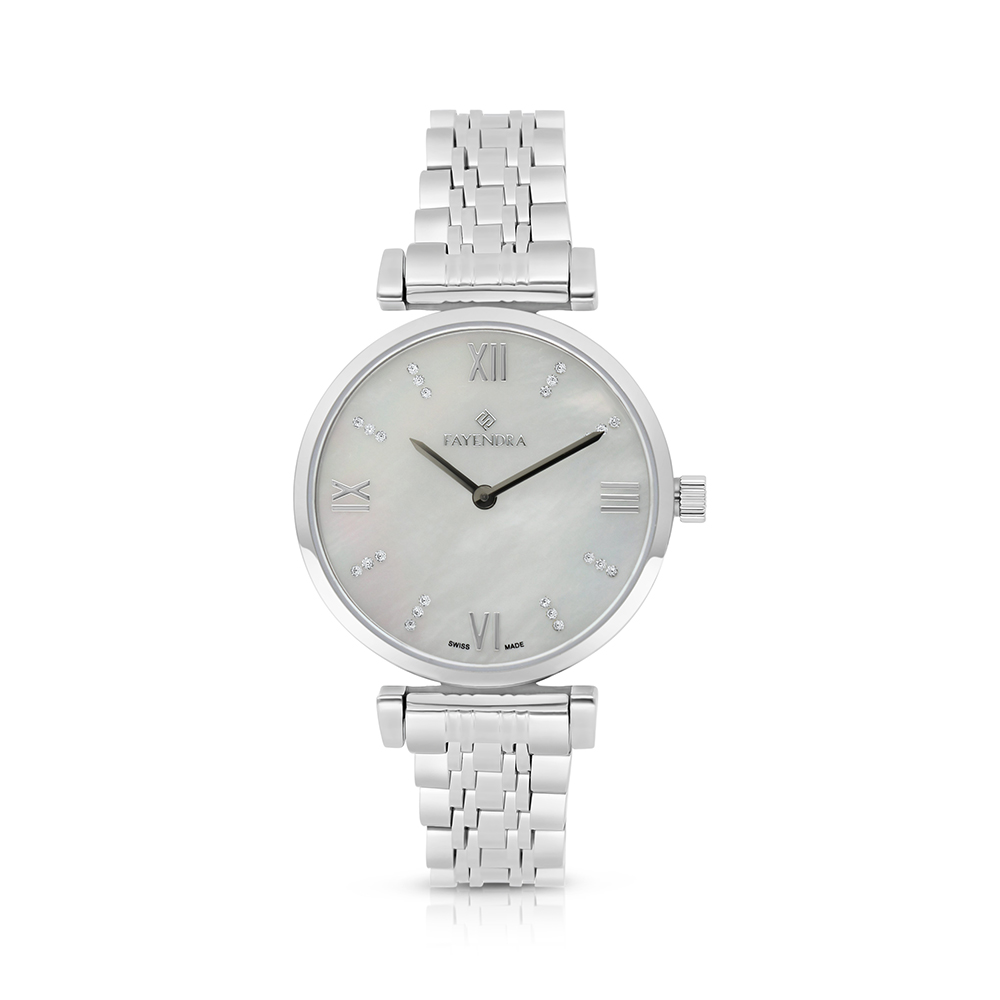 Stainless Steel 316 Watch Silver Color - WHITE MOP DIAL
