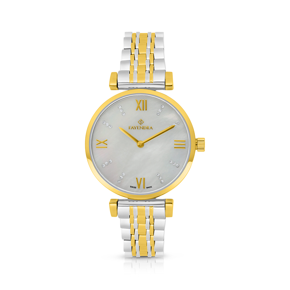 Stainless Steel 316 Watch Silver And Golden Color - WHITE MOP DIAL