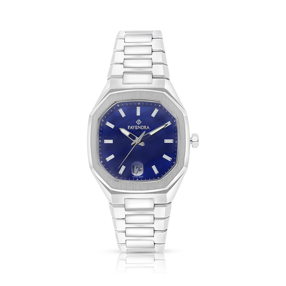 Stainless Steel 316 Watch Silver Color For Men - BLUE MOP DIAL