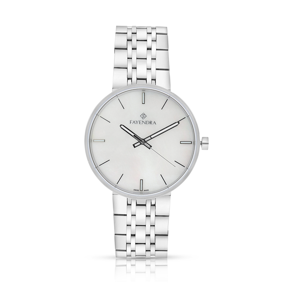 Stainless Steel 316 Watch Silver Color For Men - WHITE MOP DIAL
