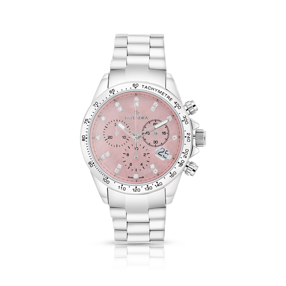 Stainless Steel 316 Watch Silver Color - PINK MOP DIAL