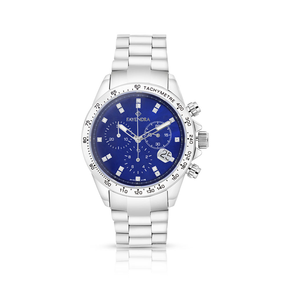 Stainless Steel 316 Watch Silver Color - BLUE MOP DIAL