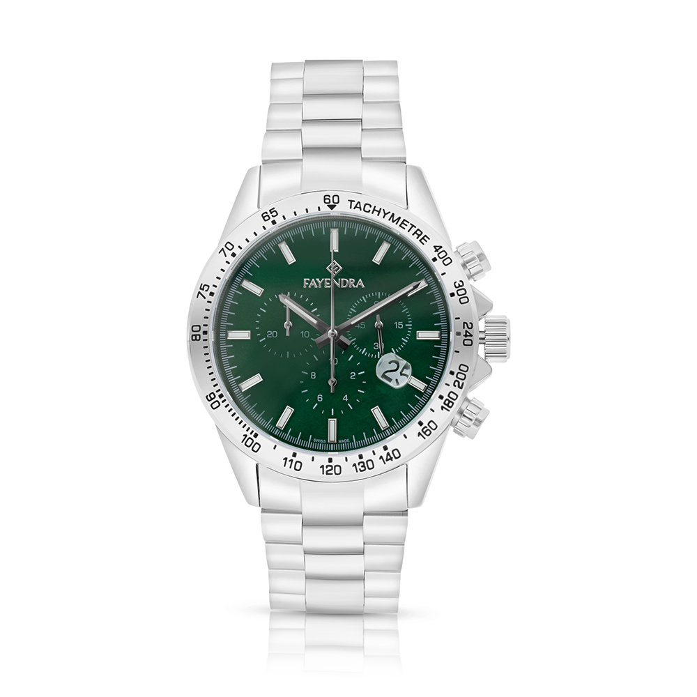 Stainless Steel 316 Watch Silver Color For Men - GREEN MOP DIAL