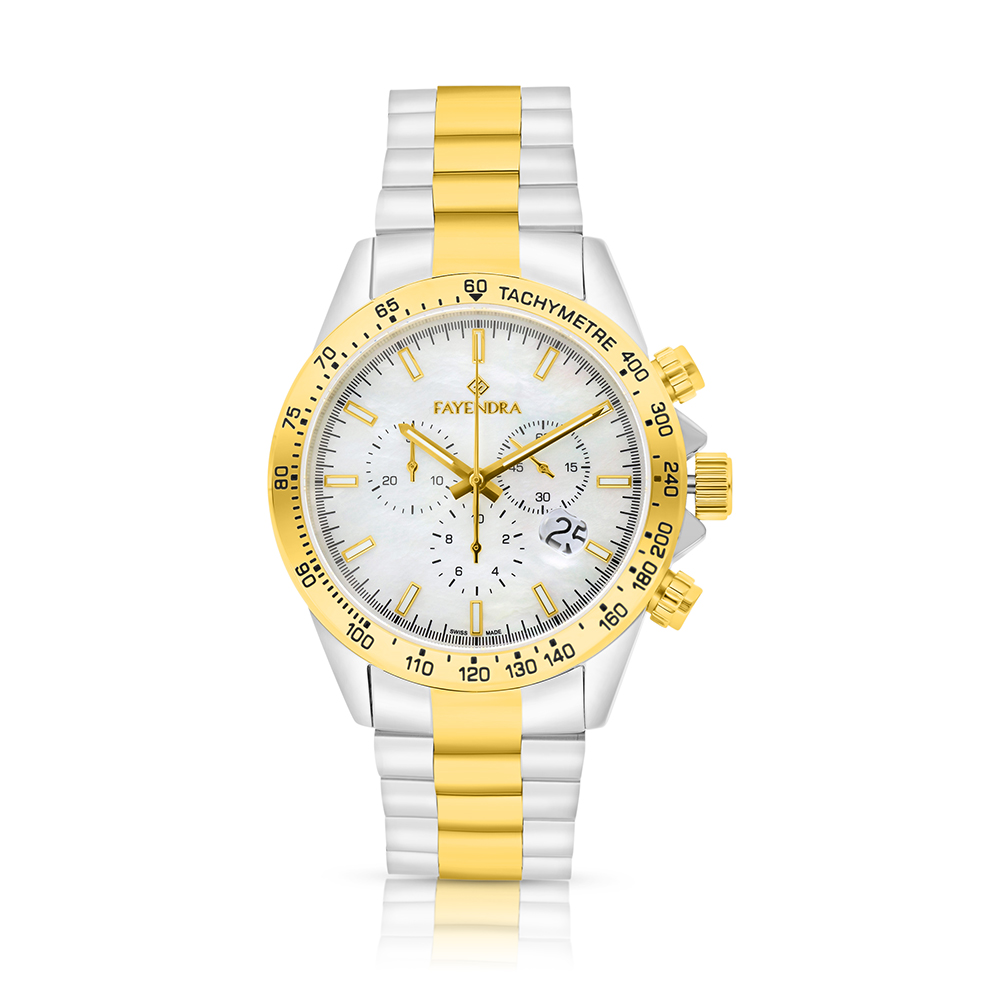 Stainless Steel 316 Watch Silver And Golden Color For Men - WHITE MOP DIAL