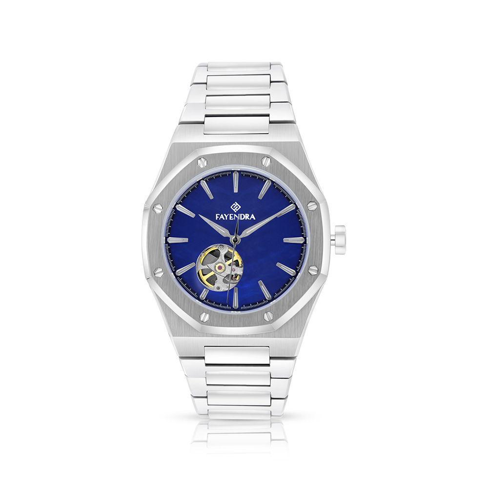 Stainless Steel 316 Watch Silver Color For Men - BLUE MOP DIAL