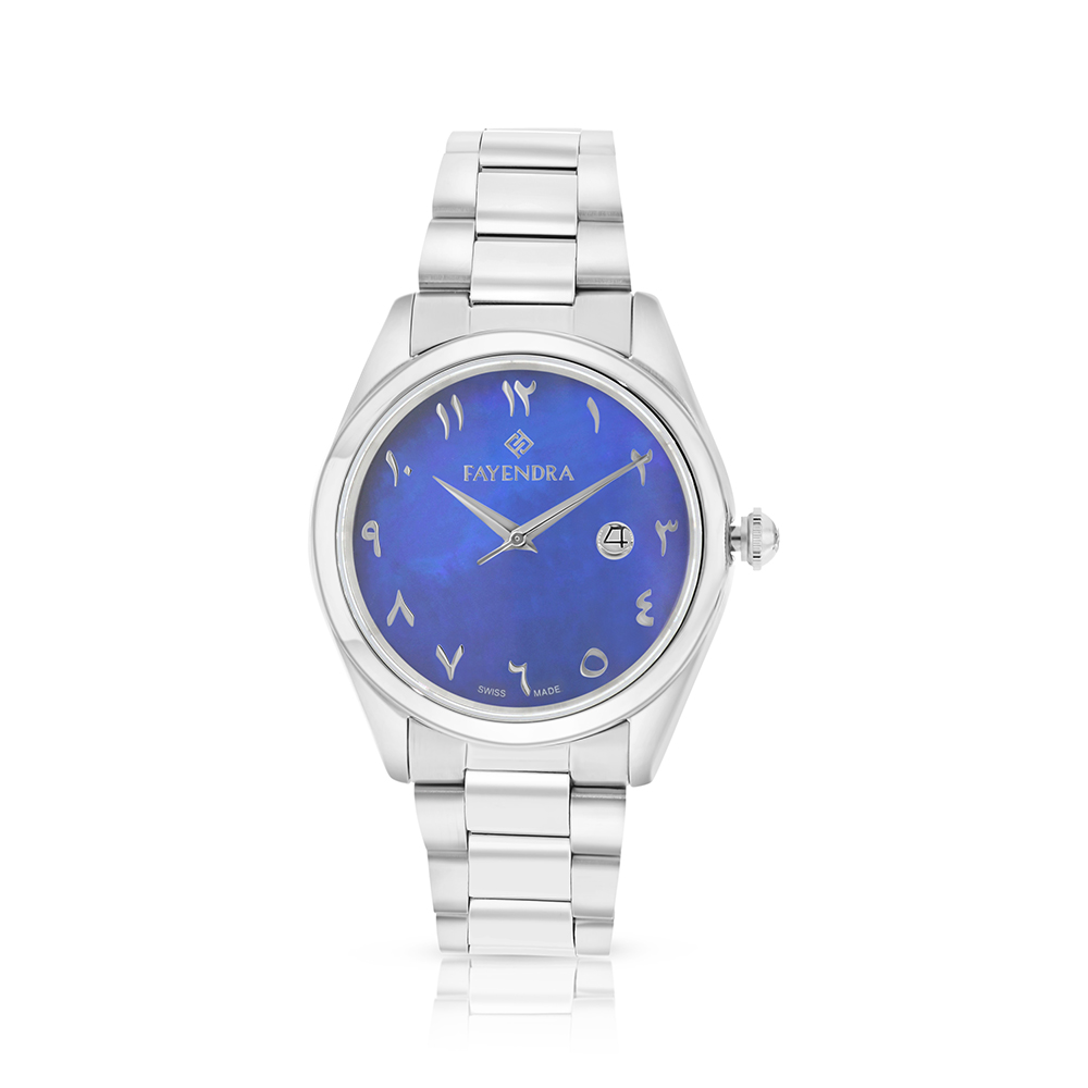 Stainless Steel 316L Watch Silver Color For Men - blue MOP dial 