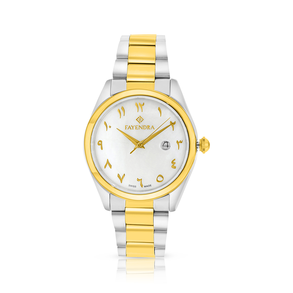 Stainless Steel 316L Watch Silver And Golden Color For Men - white MOP dial 