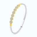 Sterling Silver 925 Bangle Rhodium And Gold Plated