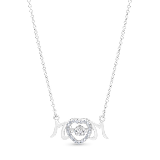 [PND01WCZ00000A432] Sterling Silver 925 Necklace Rhodium Plated Embedded With White CZ