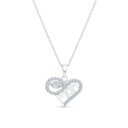 Sterling Silver 925 Necklace Rhodium Plated Embedded With White CZ