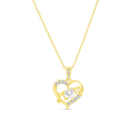[PND02WCZ00000A273] Sterling Silver 925 Necklace Gold Plated Embedded With White CZ
