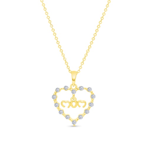 [PND02WCZ00000A422] Sterling Silver 925 Necklace Gold Plated Embedded With White CZ