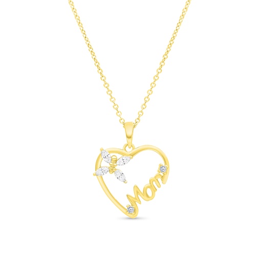 [PND02WCZ00000A423] Sterling Silver 925 Necklace Gold Plated Embedded With White CZ